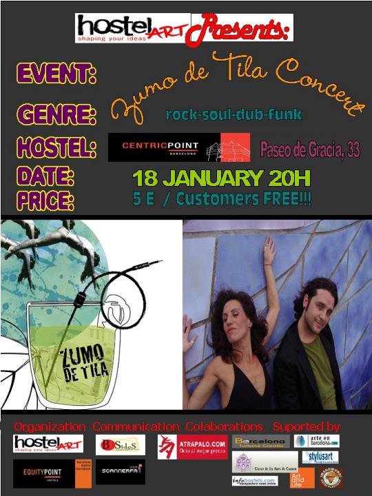 Concierto de Zumo de Tila en el Centric Point Hostel