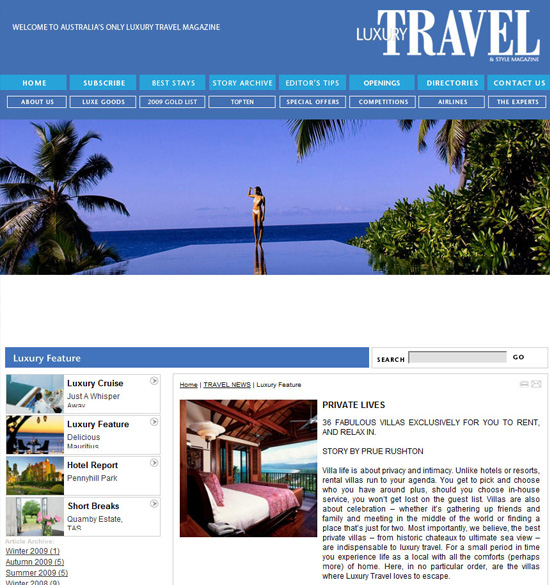 Villa Getaways Media and Press