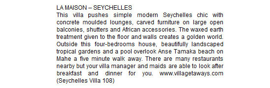 Villa Getaways Media and Press