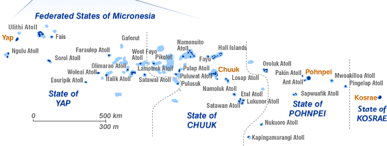 Map of Federated States of Micronesia